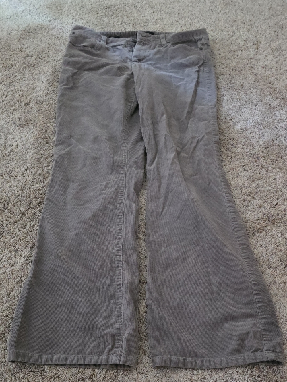 Talbots Grey Corduroy Flared Pants Size 8